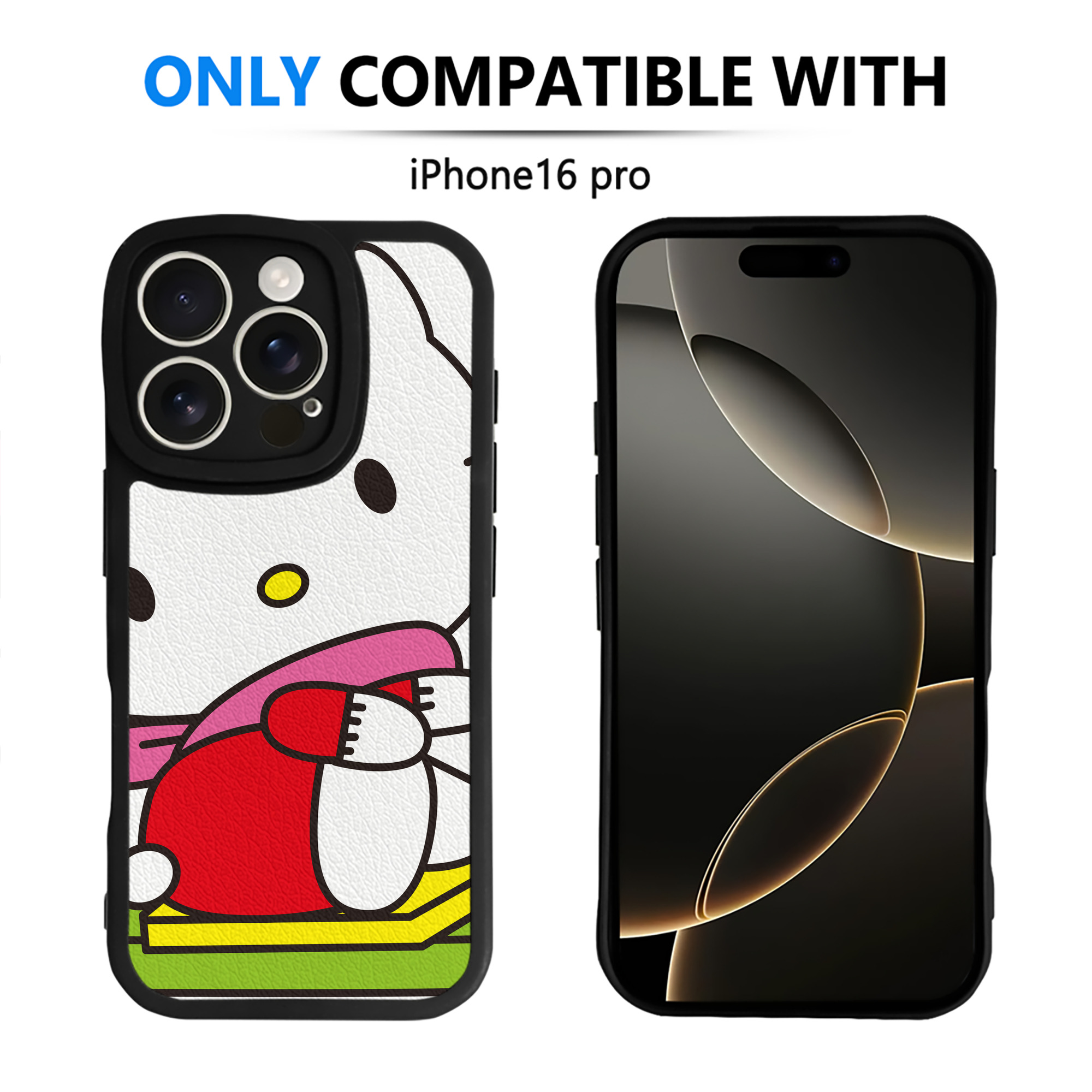 （画像用） Hello Kitty ハローキティ 【iPhone 16シリーズ対応】シリコンスマホケース（レザー調） 材質：シリコン